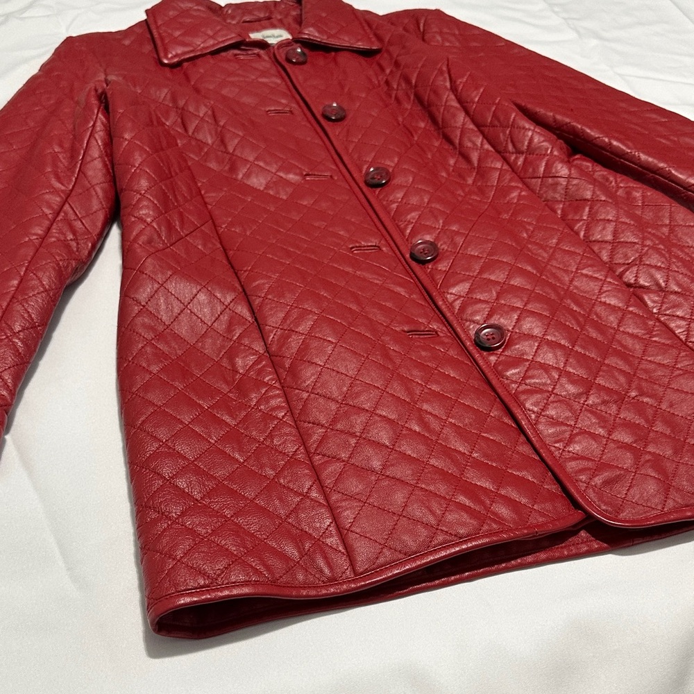 Neiman Marcus Red Leather Jacket - Picture 6 of 16